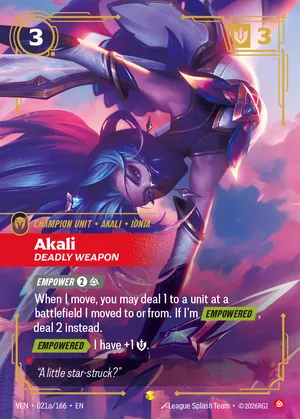 Akali, Deadly Weapon (Alternate Art)